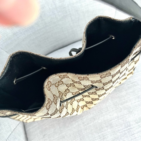 Gucci Monogram bag Canvas and black leather - Picture 7 of 10